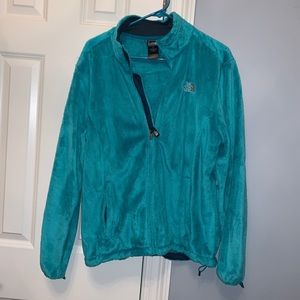 Blue North face fleece zip up jacket!